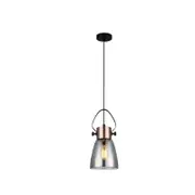 CLA Lighting FUMOSO Copper Plate with Smoke Glass Flat Top Pendant Light - Flat Top Ellipse