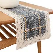 Catzon Burlap Lace Table Runners Simple Home Decoration-GreenOrange