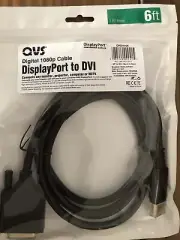 QVS 6ft DisplayPort to DVI Digital 1080p Cable DPDVI-06 - New
