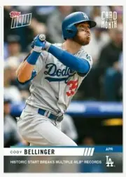 2019 TOPPS NOW MLB APRIL CARD OF THE MONTH #M-APR CODY BELLINGER HISTORIC START!