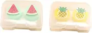 [FOYTOKI] Elegant Lens Case Holder 2 Pack Portable for Home Travel Desk Keep Lenses Random Color