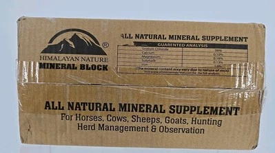 100% Natural Himalayan Rock Deer Salt Block - Animal Licking Mineral Salt Block