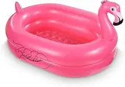 Kiddie Pool, Inflatable Pool, Flamingo Swimming Pool with Inflatable Soft Floor for Outdoor, Indoor, Backyard (60 in)