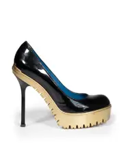 Black Patent Leather Platform Pumps