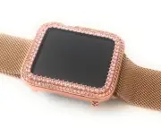 Bling Apple Watch Pink Princess Zirconia Rose Gold Case Face Bezel 42mm S 2/3