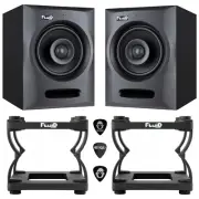 Fluid Audio FX50 Pair of 5" Studio Monitors with 2x Stands and Guitar Picks