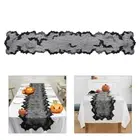 Black Cobwebs Halloween Table Decoration Runner 11.8x70.9inch for Dinner Parties