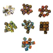 10pcs Six Sided 12mm Transparent Cube Round Corner Portable Table Playing Games