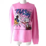 GUCCI x DISNEY 21AW Donald Duck Knit Sweater 652620 Pink Long Sleeve Size S Wool