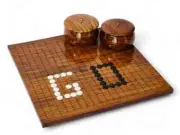 Go Game Handmade Rosewood | Reversible 2-Player Strategy Board with Natural Rock