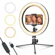 AIXPI LED Ring Light 10" with Tripod Stand & Phone Holder for Live Streaming