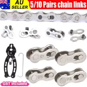 6/7/8/9/10/11 Speed 5/10 Pairs Bike Chain Master Link Connector QR + Simple Tool