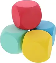 BESPORTBLE 4pcs Foam Dice for Classroom DIY Crafts Blank Blocks for Creative Painting Graffiti Projects Party Decorations Red Blue Cyan Yellow