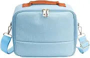 Haotermai Large Makeup Bag with Shoulder Straps, Travel Makeup Bag Large Capacity Toiletry Bag for Cosmetics Makeup Brushes Organizer - Blue, Blue, Scriptures