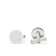 Men cufflinks Montblanc Sartorial 123802 round silver stainless steel with clip