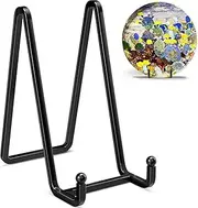 DAIYEE 3 Pcs Plate holder,Display Photo Stand,Decorative plate display stand,Black square Iron Easel rack,Book Display stand Tabletop art (Black square iron)