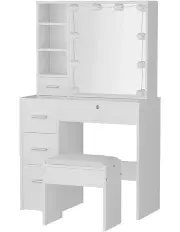Artiss Dylan Dressing Table with Stool Yellow