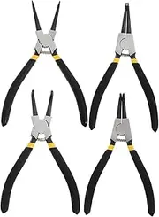 TEHAUX 4Pcs Household Retainer Calipers Labor Saving Spring Pliers for Easy Operation Non Slip Grip Durable Repairing Tool for Internal External Black