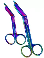 Bandage Scissors Rainbow color 4.5" & 5.5" Set of 2 Stainless Steel