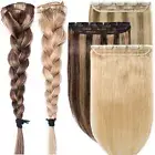100G Thick Clip In Human Hair Extensions Real Remy One Piece Weft 3/4 Full Head