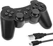 Lunriwis Controller for PS-3, PS3 Wireless Bluetooth Controller, with 6-axis Dual Vibration Joystick with Charging Cable, Rechargeable Remote Control Joystick