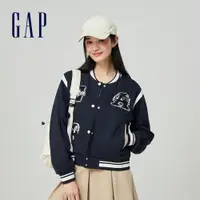 在飛比找蝦皮商城優惠-Gap 女裝 Logo純棉立領棒球外套-海軍藍(872711