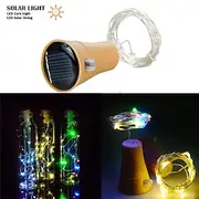 Outdoor Solar String Light LED Solar Garden Light 2M 20LED Solar Powered Wine Bottle Cork Shaped LED Copper Wire String Outdoor Light Garland Lights Festival O