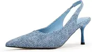 [DREAMCIA] Womens Slingback Flats Shoes Metallic Pointy Toe Flats for Women