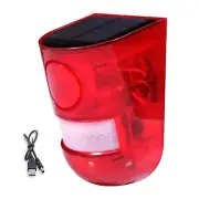 1 PC Waterproof Solar 6LED Flashing Red Light Motion Sensor Security Alarm Lamp