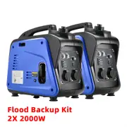 2x GENTRAX 2KW Flood Contingency Inverter Generator Silent Reliable Emergency