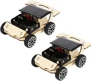 ERINGOGO 2sets Solar Car Assemble Toys Wooden Toy Car Kits for Boys Girls Educational Stem Fun Science Experiment for Boys and Girls Safe Easy to Assemble