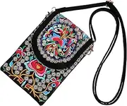 Embroidered Phone Case Traditional Crossbody Bag Embroidery Flowers Bag Creative Shoulder Bag Tassel Crossbody Bag Cultural Bag