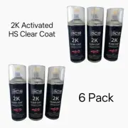 2k HS GLOSS CLEAR AEROSOL TOUCH UP Spray CAN 2 PART x 6 can 2 Pack Paint