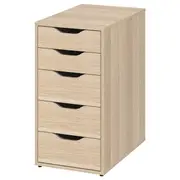 ALEX drawer unit, white stained/oak effect, 36x70 cm