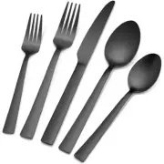 *VeSteel* 40-Piece Matte Black Silverware Set, Stainless Steel Flatware Set Serv