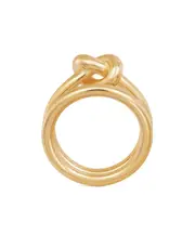 Knot Double Ring in Brass with Gold Finish 52 golden
