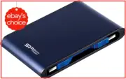 Silicon Power 2TB Rugged Armor A80 Waterproof Portable Hard Drive - Blue