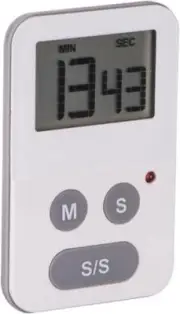 Digital Kitchen Timer with Flashing Light, White