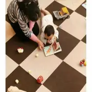10 PCS Warm Self-adhesive Baby Puzzle Mat Play Mat Kids Interlocking Exercise Tiles Rugs Floor Toys Carpet Carpet Climbing Pad?5pcs coffee and 5pcs Beige ?