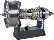 Small Jet Engine Model, Realistic Replica of TR900 Turbofan Engine, Adjustable Speed Aircraft Engine Turbojet Engine Model with Light, Mechanical Science Education Toy Gift Decor for Adult (25cm)