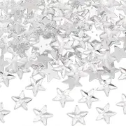 100Pcs Star Shape Sew on Rhinestone 14x13mm Clear Acrylic Rhinestones with 2Holes Faceted Acrylic Rhinestones with Flat Plated Back Stars Rhinestones