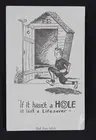 Vtg Bad Axe Michigan Post Card Outhouse Funny Joke Charles Herbert Boy Running