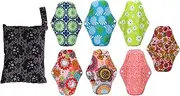Healeved 8pcs Bamboo Charcoal Sanitary Napkins Reusable Maternity Pads Washable Sanitary Towels Soft Absorbent Menstrual Pad