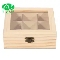 在飛比找蝦皮購物優惠-木製茶包首飾收納盒儲物盒9格茶盒收納盒木製糖包容器