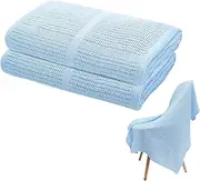 Cellular Blankets Baby Extra Soft Breathable Cotton Blankets Light Weight Sleeping Blanket Machine Washable for Cot Bed Moses Basket Pram Crib