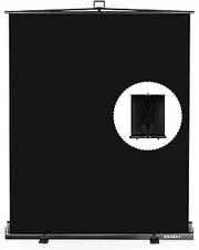 【Easy Set Up】 RAUBAY 152 x 210 CM Collapsible Black Backdrop Portable Retractable Panel Photo Background with Stand for Video Conference, Photographic Studio, Streaming