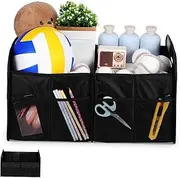 BELLIFFY Folding Trunk Organizer Durable Car Grocery Holder with Divided Compartments Ample Storage Space Space Saving for Suv Van and Family Travel