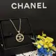 [二手] CHANEL 香奈兒 淡金 圓形 雙C珍珠 長短項鍊/飾品