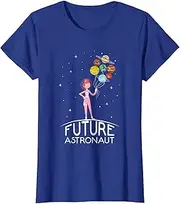 [X.Style] Future Astronaut with Planets Tshirt Girls ds809 T-Shirt Black
