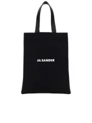 Jil Sander Black Canvas Medium Book Shopping Bag